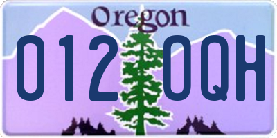 OR license plate 012OQH