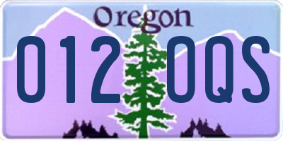 OR license plate 012OQS