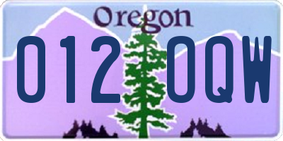OR license plate 012OQW