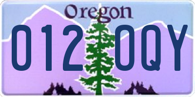 OR license plate 012OQY