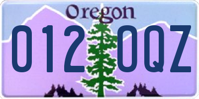 OR license plate 012OQZ