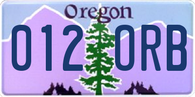 OR license plate 012ORB