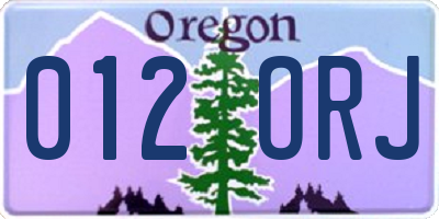 OR license plate 012ORJ