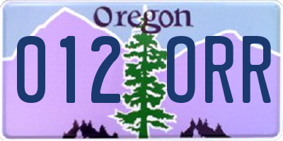 OR license plate 012ORR