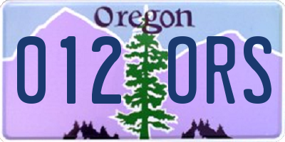 OR license plate 012ORS