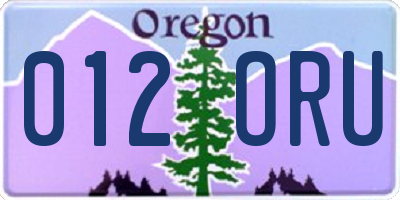 OR license plate 012ORU