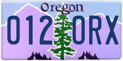 OR license plate 012ORX