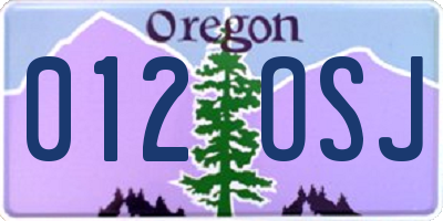 OR license plate 012OSJ