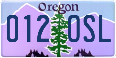 OR license plate 012OSL
