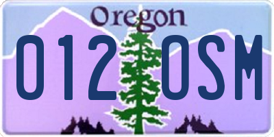 OR license plate 012OSM