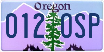 OR license plate 012OSP