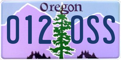 OR license plate 012OSS
