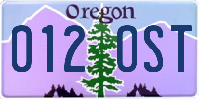 OR license plate 012OST