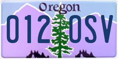 OR license plate 012OSV