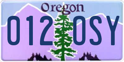 OR license plate 012OSY