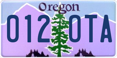 OR license plate 012OTA