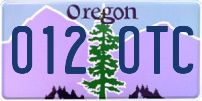 OR license plate 012OTC