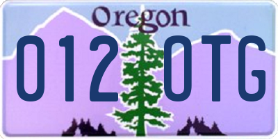 OR license plate 012OTG