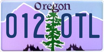 OR license plate 012OTL