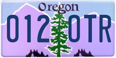 OR license plate 012OTR