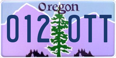 OR license plate 012OTT