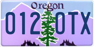 OR license plate 012OTX