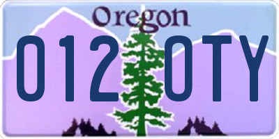 OR license plate 012OTY