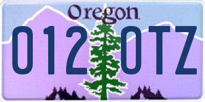 OR license plate 012OTZ