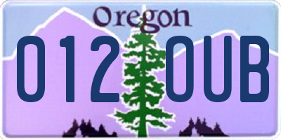 OR license plate 012OUB