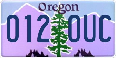 OR license plate 012OUC