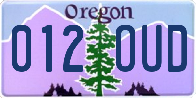 OR license plate 012OUD