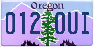 OR license plate 012OUI