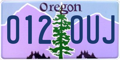 OR license plate 012OUJ