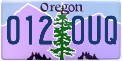 OR license plate 012OUQ