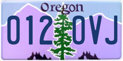 OR license plate 012OVJ