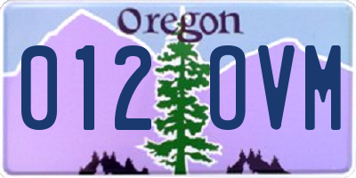 OR license plate 012OVM