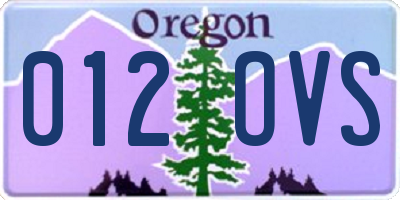 OR license plate 012OVS
