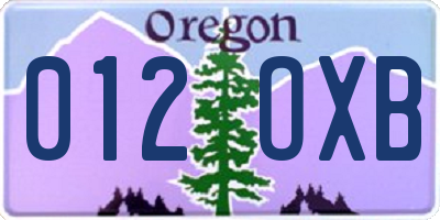 OR license plate 012OXB