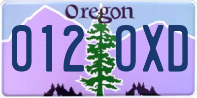OR license plate 012OXD