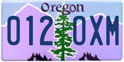 OR license plate 012OXM