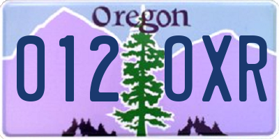 OR license plate 012OXR