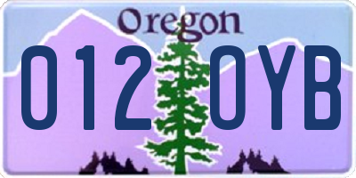 OR license plate 012OYB