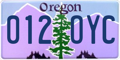 OR license plate 012OYC