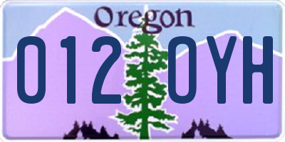 OR license plate 012OYH