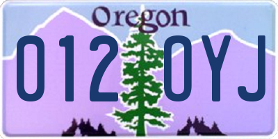 OR license plate 012OYJ