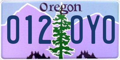 OR license plate 012OYO