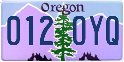 OR license plate 012OYQ
