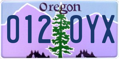 OR license plate 012OYX