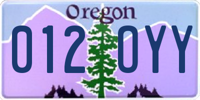 OR license plate 012OYY