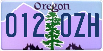 OR license plate 012OZH